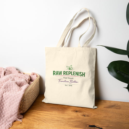 Canvas Tote Bag — "Raw Replenish" Eco Grocery Market Tote