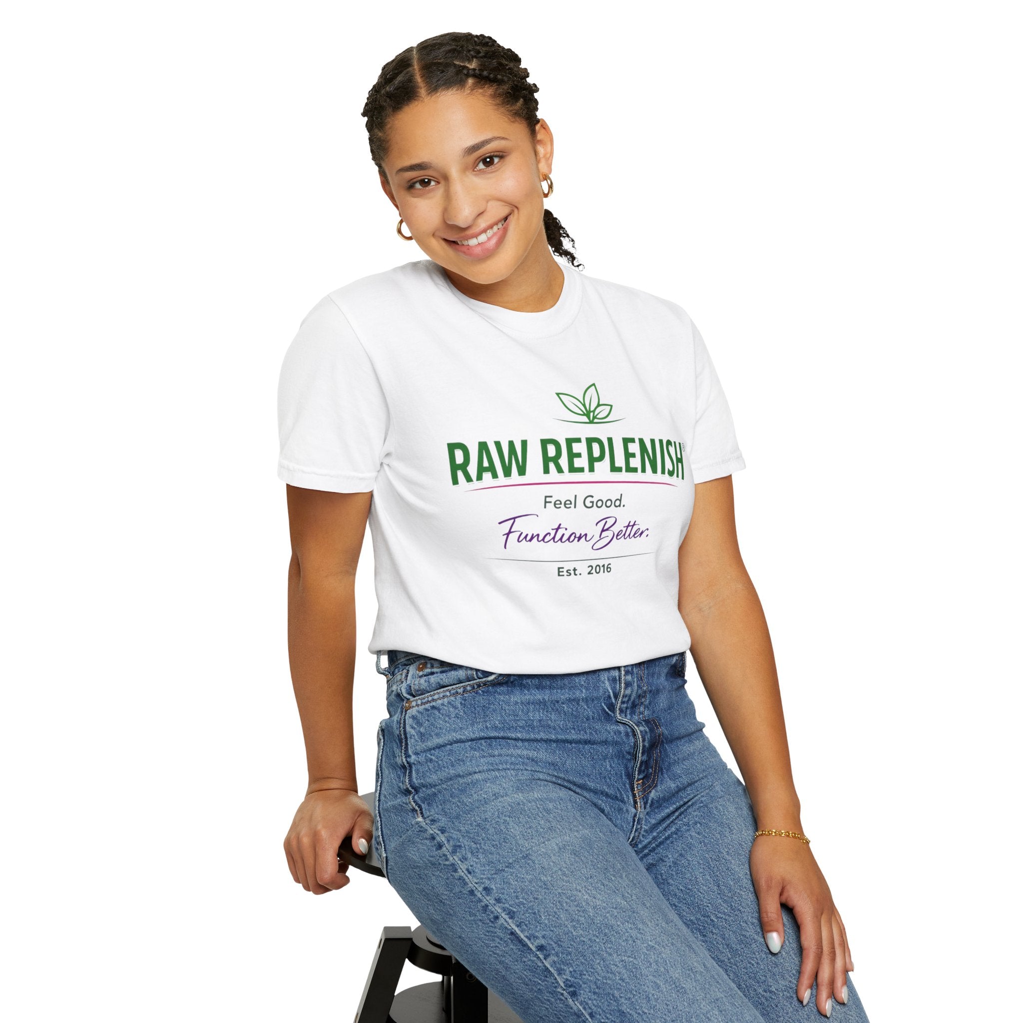 Raw Replenish Tee — "Feel Good. Function Better." Logo T-Shirt